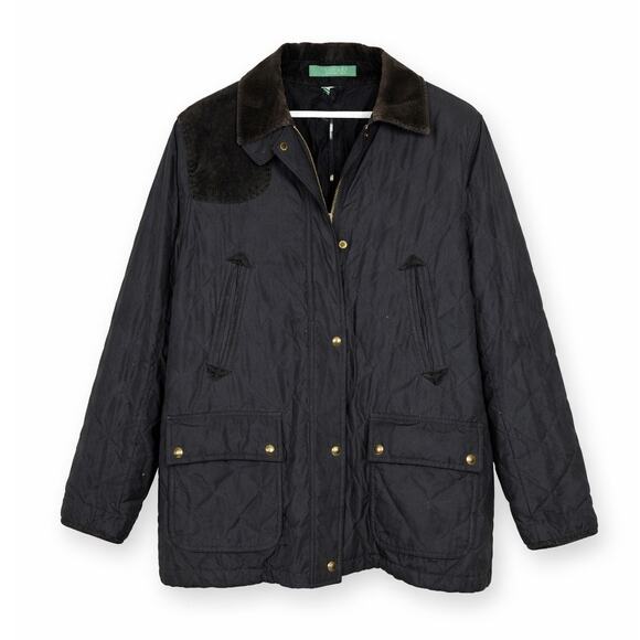 Lauren Ralph Lauren Jackets & Blazers - Lauren Ralph Lauren Quilted Jacket with Corduroy Collar – Black – Size XL